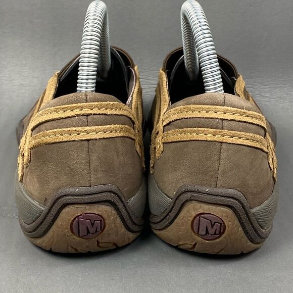 Merrell Willow Chocolate Brown Leather Loafers Flats Shoes womens size 7.5 - Picture 3 of 8